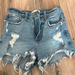 Abercrombie high rise mom shorts